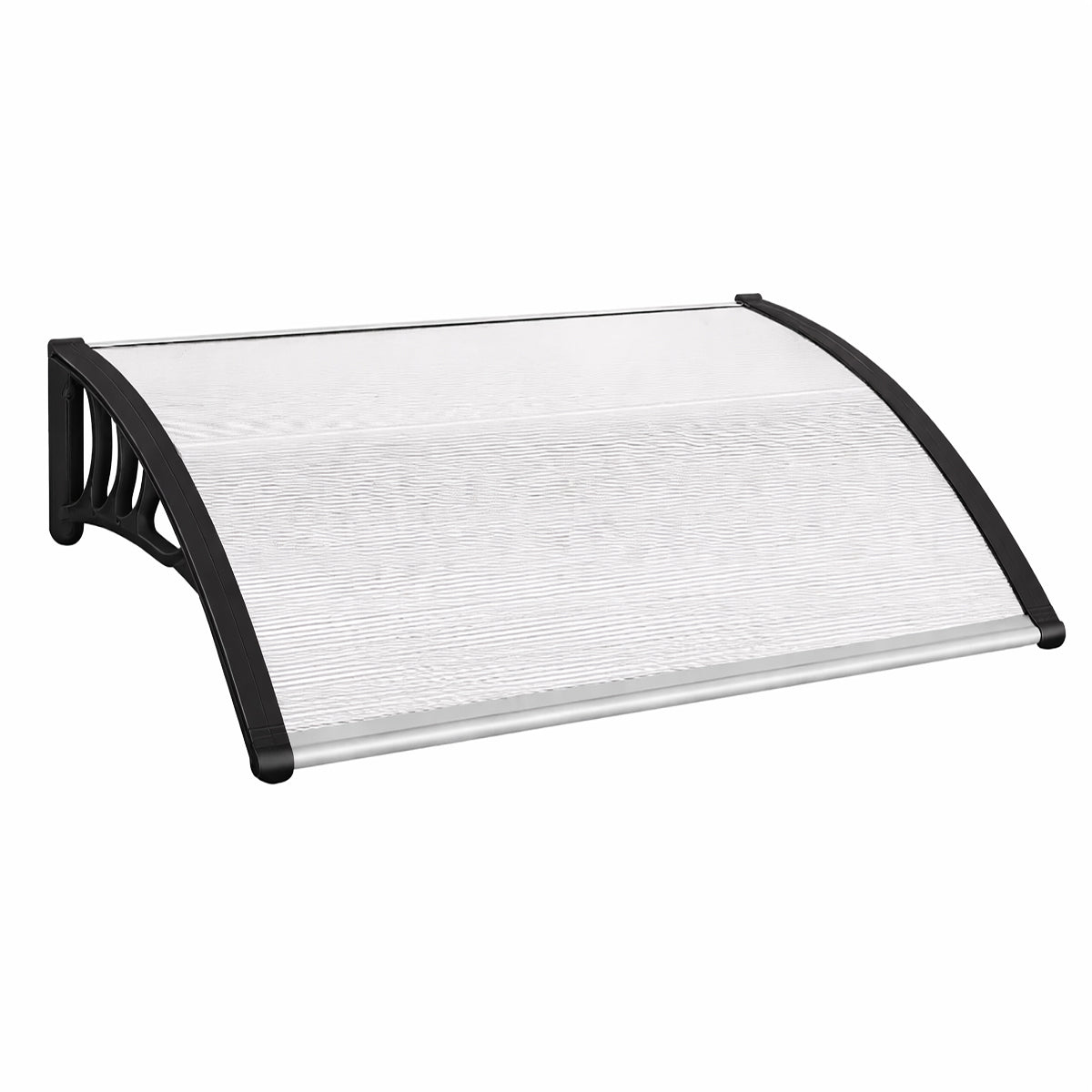 Fastensol Plastic Canopy 1.2 x 0.8m Black Frame, Clear Cover