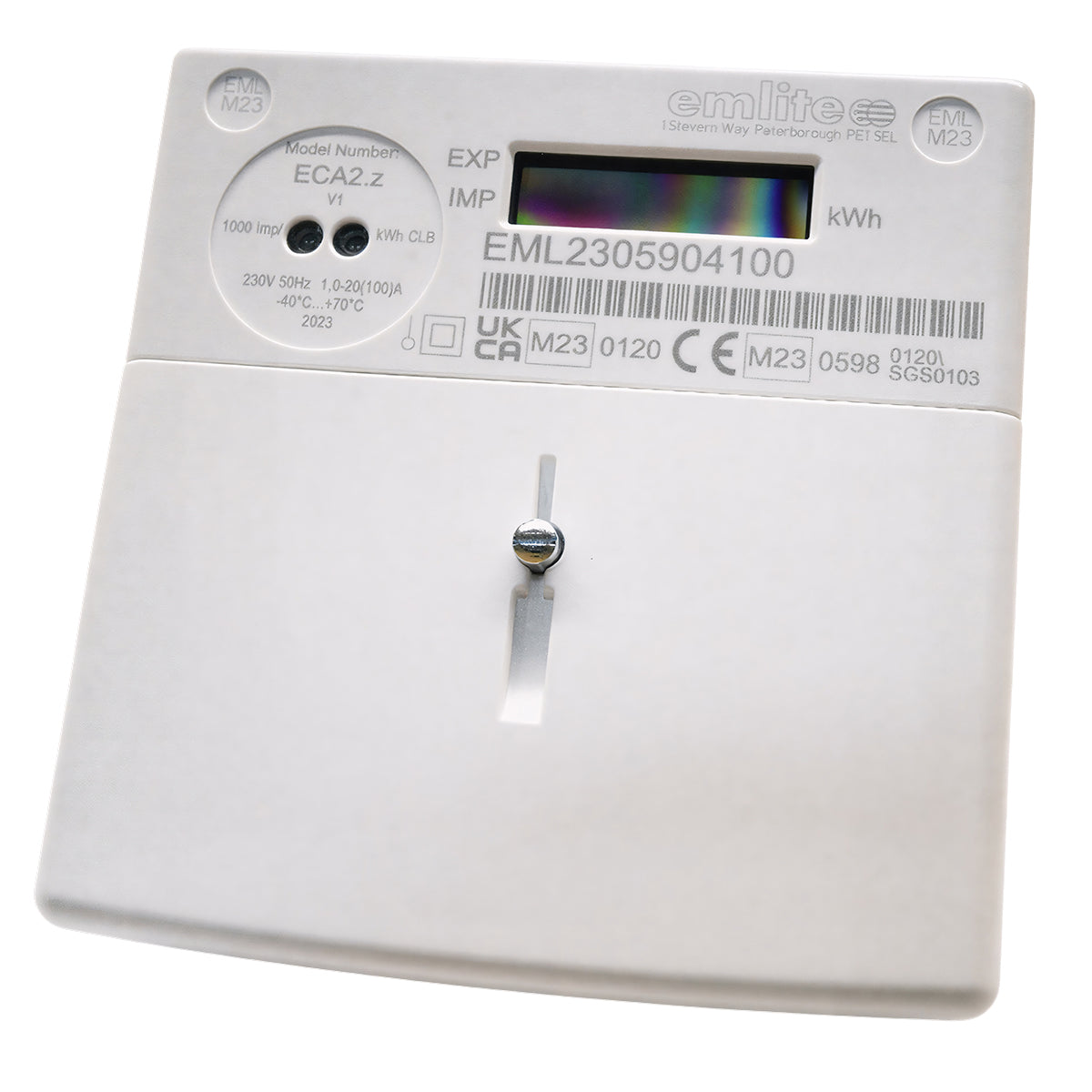 Emlite ECA2 100A 1ph kWh gen meter (extended cover)