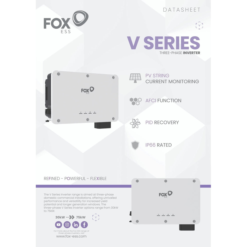 Fox ESS V Series 50kW 3ph String Inverter