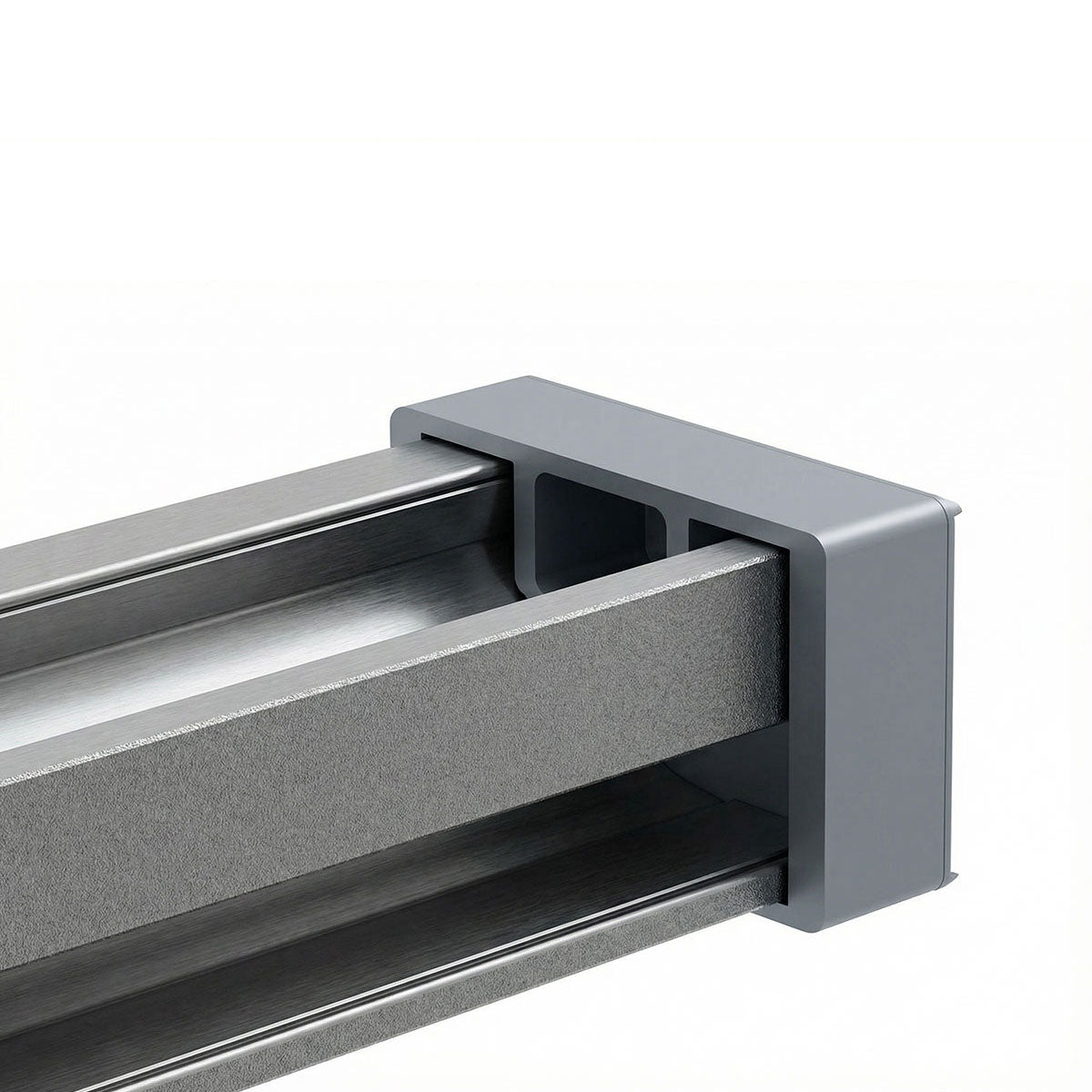 Fastensol Rubber Rail End Cap - Silver