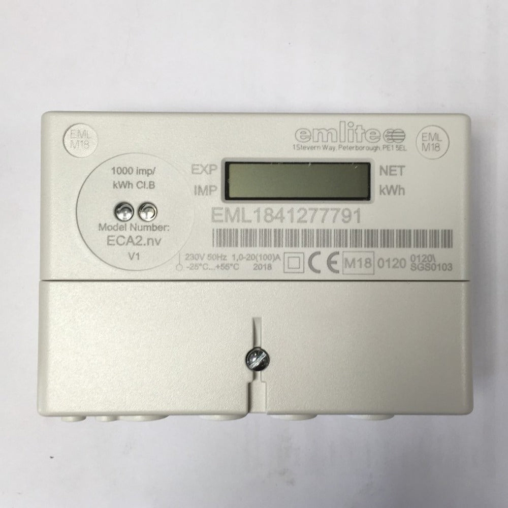 Emlite ECA2 100A 1ph kWh gen meter NET