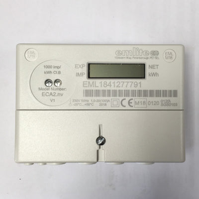 Emlite ECA2 100A 1ph kWh gen meter NET
